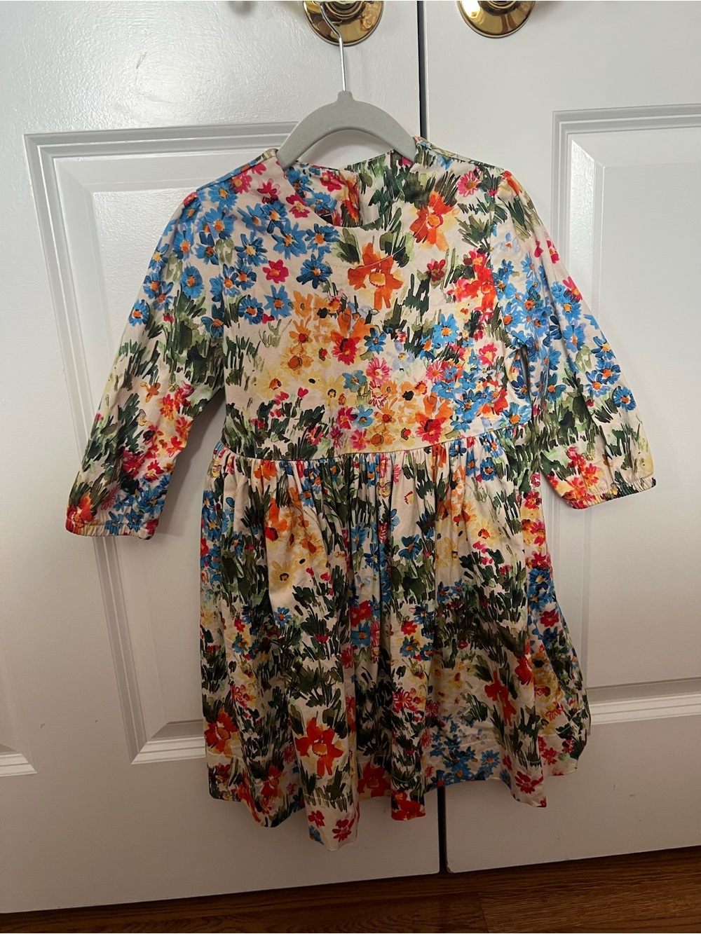 Mi Multicolor Floral Long-Sleeve Girl Dress
